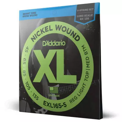 DAddario - EXL165-5 - Daddario Bass Xl Nckl Long Scale 5-stg 45-13