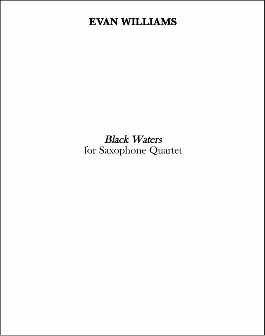 Black Waters - Williams - Saxophone Quartet - Parts Set