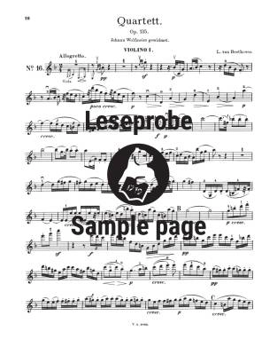 String Quartet Opp. 132, 133 (Grand Fugue), 135 - Beethoven/Rontgen - Parts Set