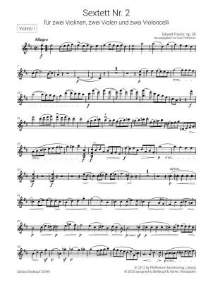 String Sextet No. 2 in D major Op. 50 - Franck/Pfefferkorn - String Sextet - Parts Set