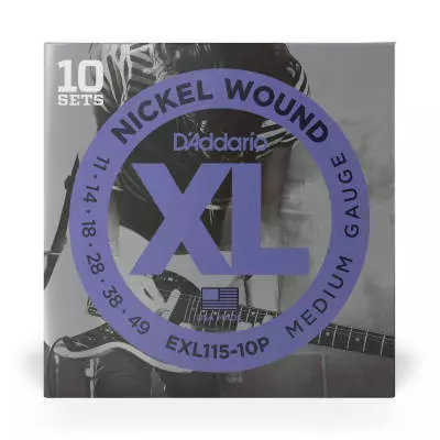 EXL115-10P Nickel Wound Electric Guitar String Sets 10-Pack - Jazz/Rock 11-49