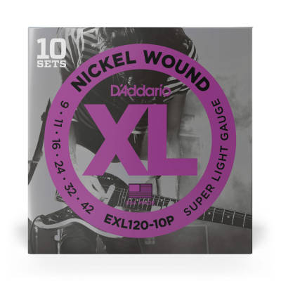 EXL120-10P Nickel Wound Electric Guitar String Sets 10 Pack - Super Light 9-42