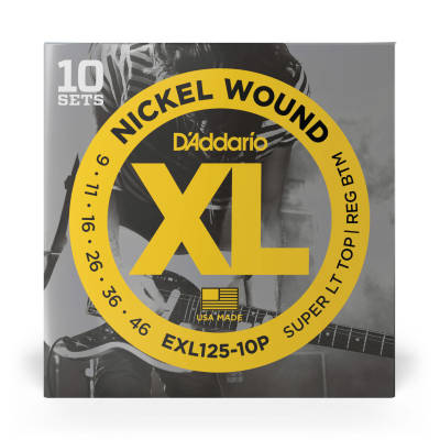 EXL125-10P Nickel Wound Electric Guitar String Sets 10-Pack - Super Light/Reg 9-46