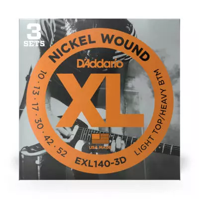 EXL140-3D - D\'addario Xl Elec Gtr Xl Lt/hvy 10-52 3-pak