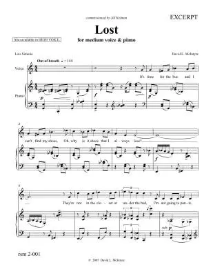 Lost - Simmie/McIntyre - Medium Voice/Piano - Sheet Music