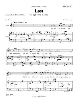 Lost - Simmie/McIntyre - High Voice/Piano - Sheet Music