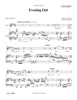 Evening Out - Gerber/McIntyre - Voice/Piano - Sheet Music