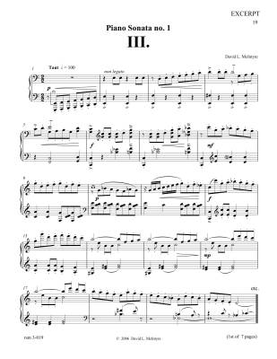 Sonata No. 1 - McIntyre - Piano - Book