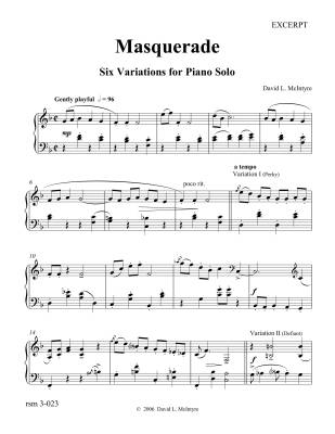 Masquerade (Variations) - McIntyre - Piano - Sheet Music