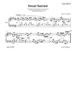 Sweet Sorrow - McIntyre - Piano - Sheet Music