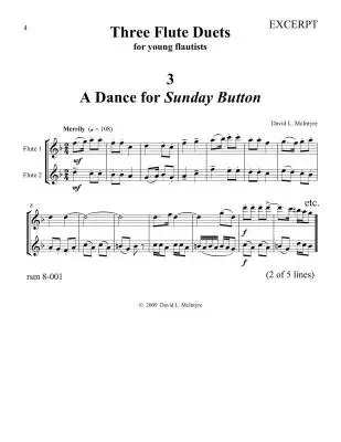 Three Flute Duets for young flautists - McIntyre - Flute Duet - Book