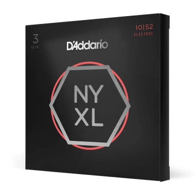 DAddario - NYXL1052 Light Top/Heavy Bottom Strings 10-52, 3-Pack