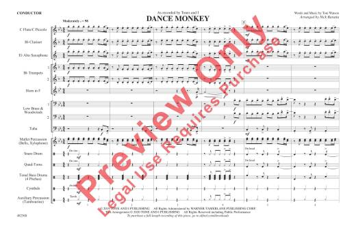 Dance Monkey - Watson/Baratta - Marching Band - Gr. 3