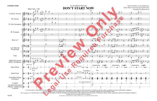 Don\'t Start Now - Dua Lipa/Scott - Marching Band - Gr. 3