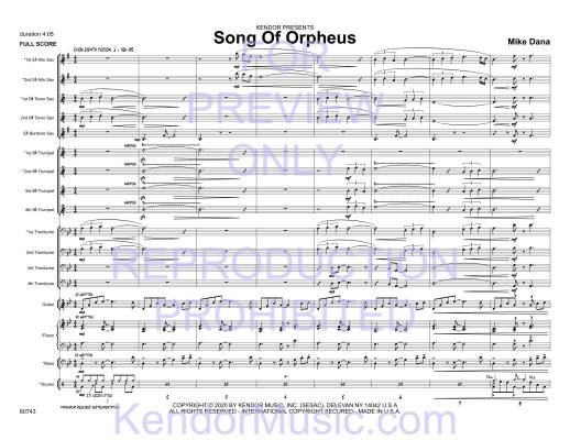 Song Of Orpheus - Dana - Jazz Ensemble - Gr. Easy