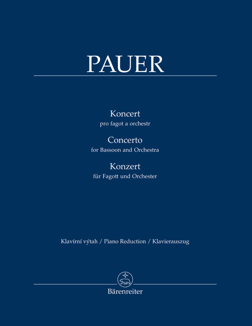 Concerto for Bassoon and Orchestra - Pauer/Sindelar - Bassoon/Piano Reduction - Book
