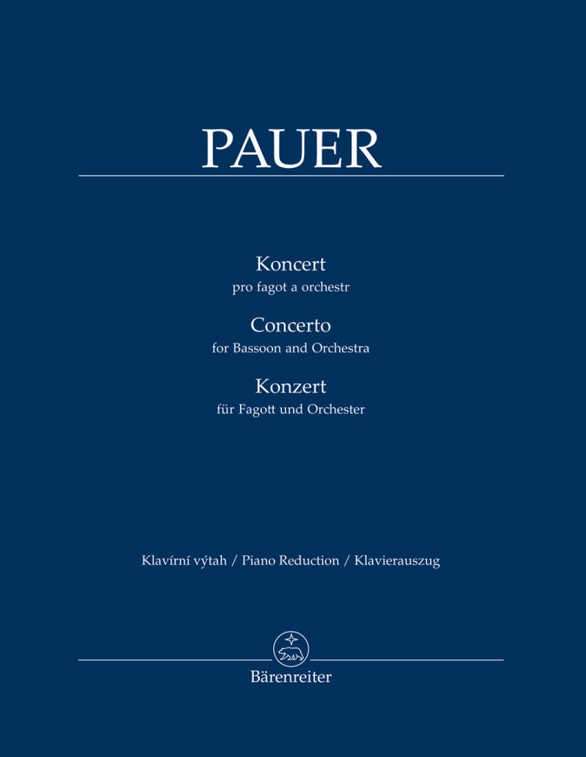 Concerto for Bassoon and Orchestra - Pauer/Sindelar - Bassoon/Piano Reduction - Book