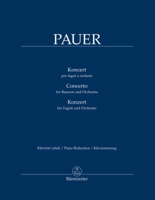 Baerenreiter Verlag - Concerto for Bassoon and Orchestra - Pauer/Sindelar - Bassoon/Piano Reduction - Book