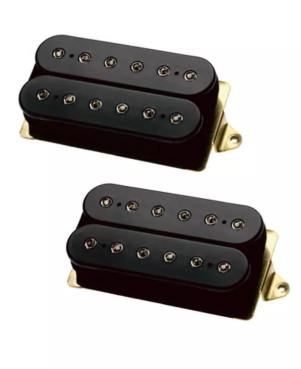 Prewired Modern Metal Humbucker Pickup Set - Black