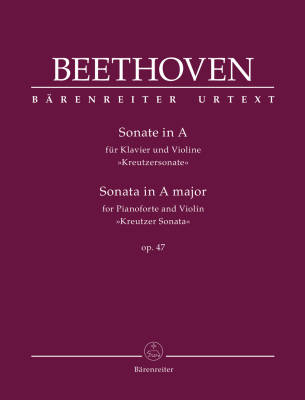 Baerenreiter Verlag - Sonata for Pianoforte and Violin in A major op. 47 Kreutzer Sonata - Beethoven/Brown - Violin/Piano - Book