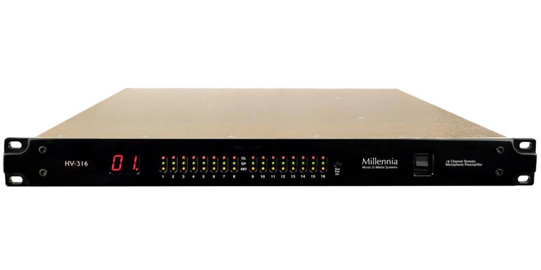 HV-316 16-Channel Remote Rackmount Dante Microphone Preamp