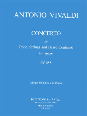 Musica Rara - Concerto in F major RV 455 - Vivaldi/Block - Oboe/Piano Reduction - Book