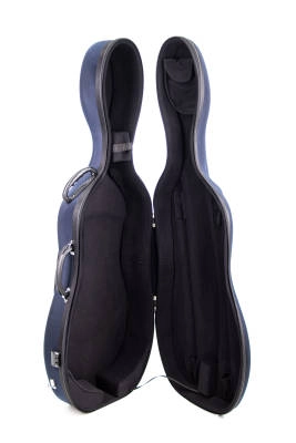 Lightweight Cello Case with Wheels (Blue) - 1/2