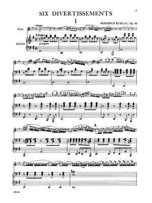 Six Divertissements, Opus 68 - Kuhlau - Flute/Piano - Book