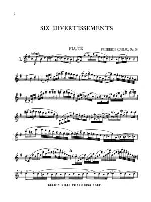 Six Divertissements, Opus 68 - Kuhlau - Flute/Piano - Book