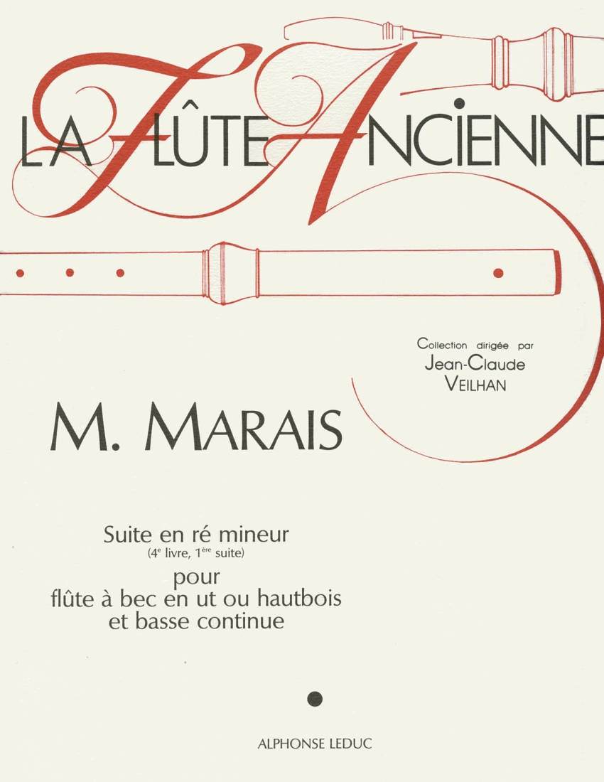 Suite Vol.4, No.1 In D Minor - Marais/Veilhan - Recorder/Continuo - Book