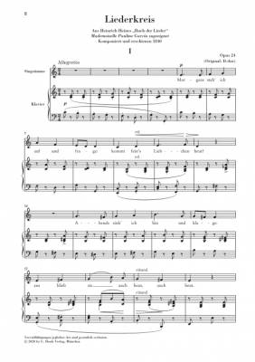 Liederkreis (Song Cycle), Op. 24 - Schumann/Ozawa - Medium Voice/Piano - Book