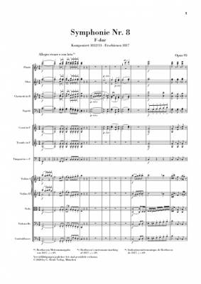 Symphony no. 8 F major op. 93 - Beethoven/Herttrich - Study Score - Book