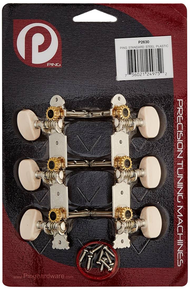 P2630 Steel String Tuning Machine Heads - Nickel Plated