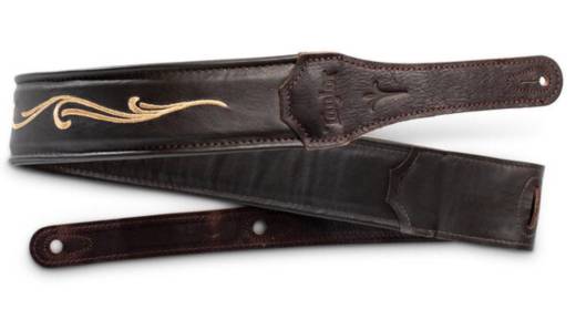 Taylor Guitars - Spring Vine 2.5 Embroidered Leather Guitar Strap - Chocolate Brown