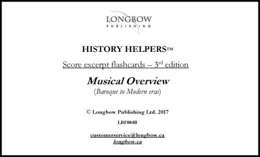 Musical Overview: Score Excerpt Flashcards (3rd edition) - Flashcards