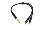 Yorkville - Link Audio Premium 1/4-Inch TRS-M to 2x RCA Female Y-Cable