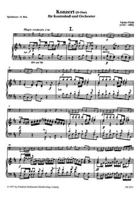 Concerto in D major - Pichl/Herrmann - Double Bass/Piano - Book