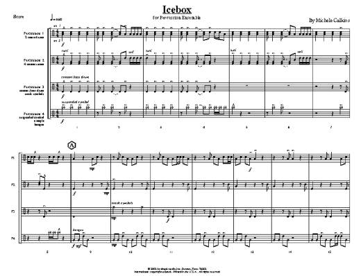 Icebox - Calkins - Percussion Ensemble - Parts Set