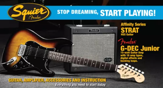 Affinity Series Strat Pack HSS w/G-Dec Amp - Brown Sunburst
