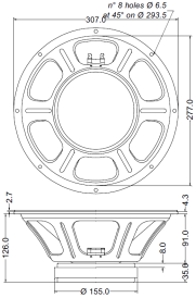 12 inch 100 Watt 8 Ohm Speaker