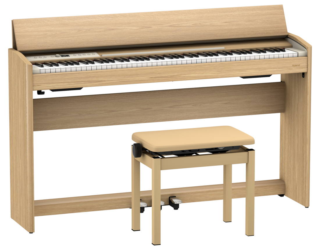 F701 Digital Piano with Stand and Bench - Light Oak