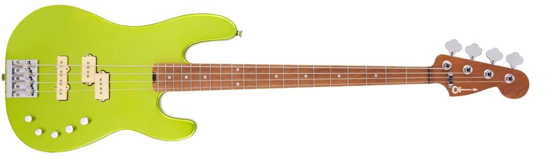 Pro-Mod San Dimas Bass PJ IV, Caramelized Maple Fingerboard - Lime Green Metallic
