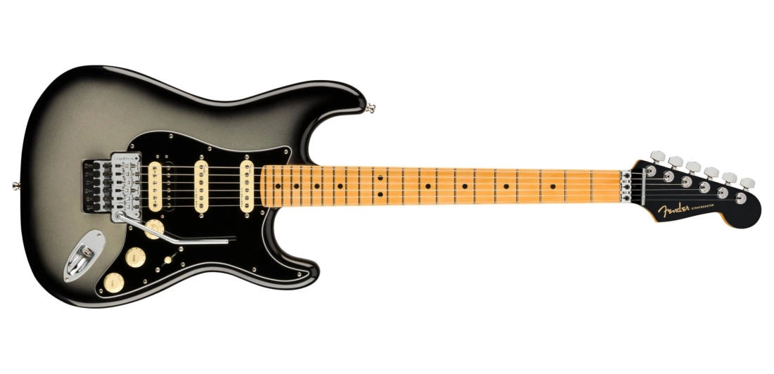 American Ultra Luxe Stratocaster Floyd Rose HSS, Maple Fingerboard - Silverburst