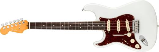 Fender - Stratocaster American Ultra gauchere, touche en palissandre - Arctic Pearl