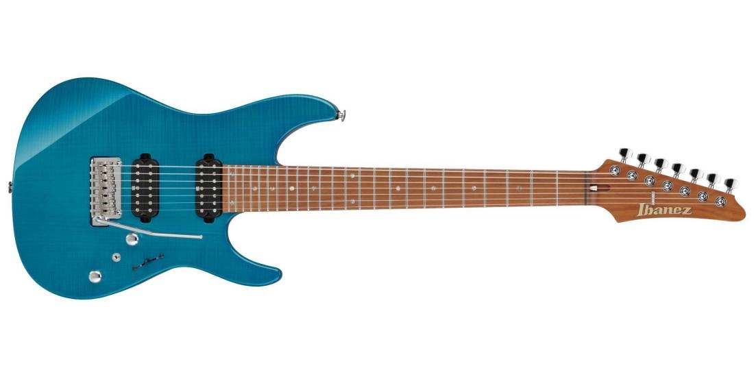 MM7TAB Martin Miller Signature 7-string Electric Guitar w/Case - Transparent Aqua Blue