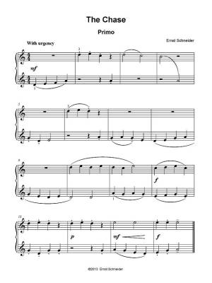 The Chase - Schneider - Piano Duet (1 Piano, 4 Hands) - Sheet Music