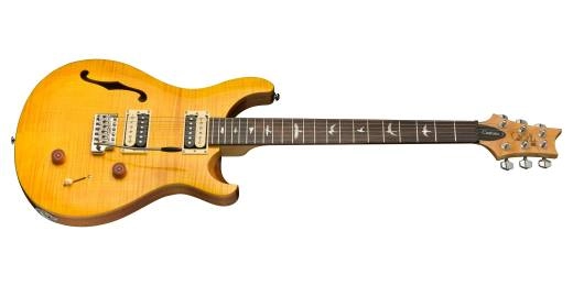 SE Custom 22 Semi-Hollow Electric Guitar with Gigbag - Santana Yellow