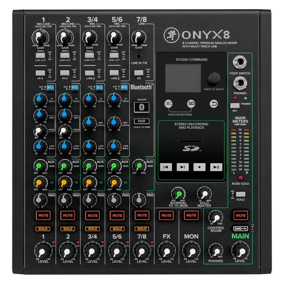 Onyx8 8-Channel Analog Mixer with USB