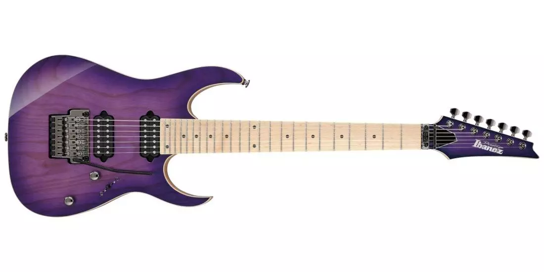 RG752AHM RG Premium 7-String Electric Guitar with Case - Royal Plum Burst