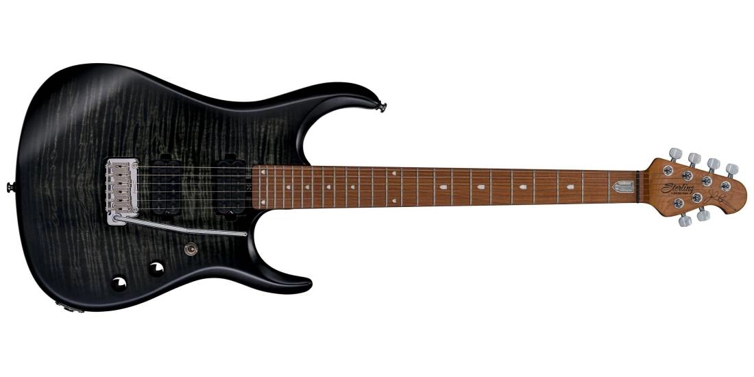 Guitare JP15, dessus en érable flammé - Trans Black Satin